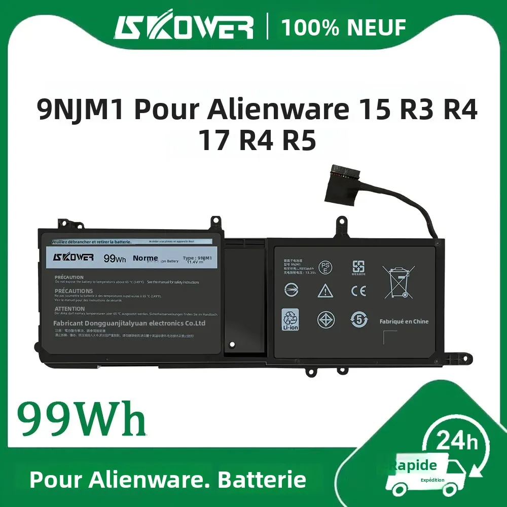 SKOWER 99Wh 9NJM1 batterie d'ordinateur portable pour Dell Alienware 15 R3 R4 17 R4 R5 P69F P31E Fit 44T2R