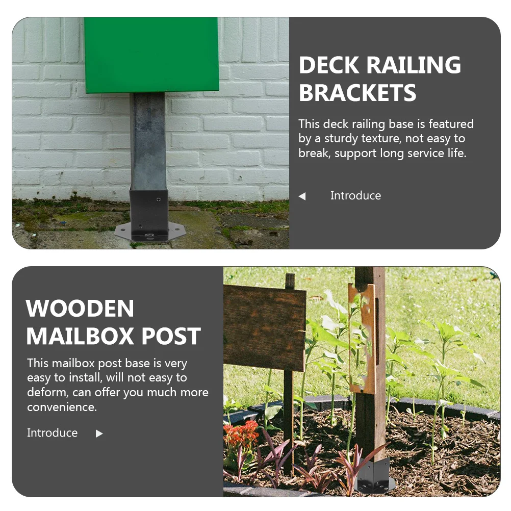 

2Pcs Deck Post Bases Metal Heavy Duty Post Protectors for Fence Mailbox Brackets Easy Install Support Mailbox Bracket