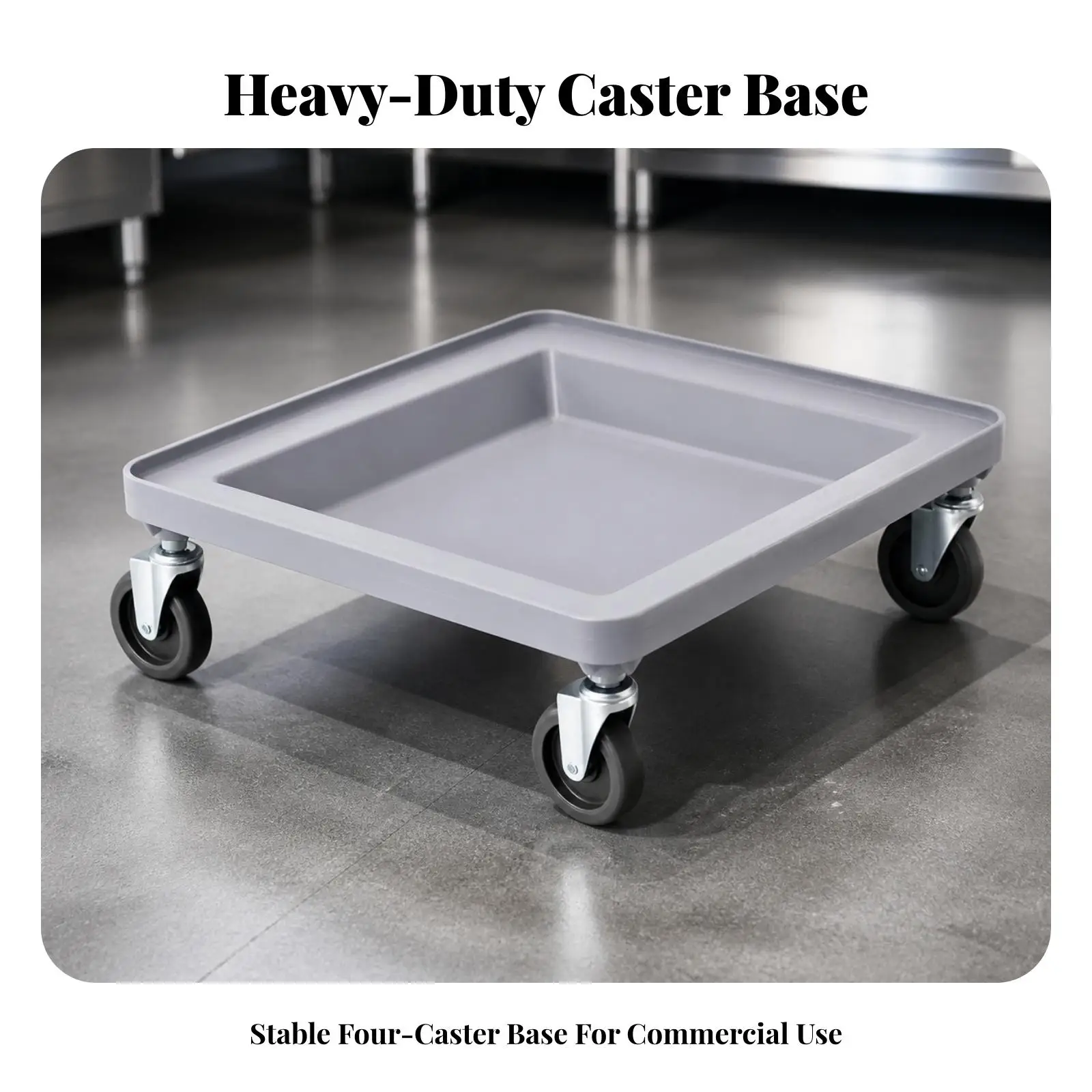 Rolling Cart with Tray Heavy Duty Polypropylene Utility Cart Stable