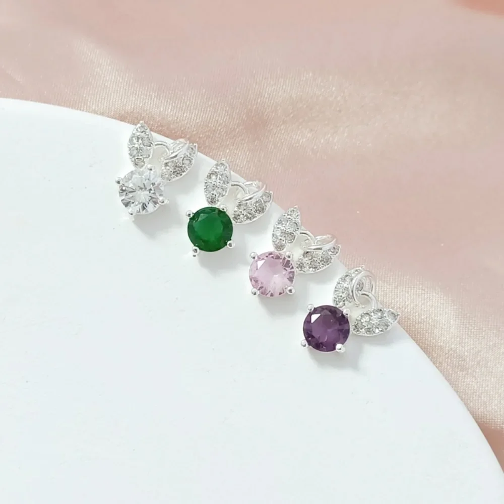 

Copper Plated Silver Set Zircon Crystal Rabbit Head Pendant DIY Handcrafted Bracelet Pendant, Collarbone Chain Pendant Accessory