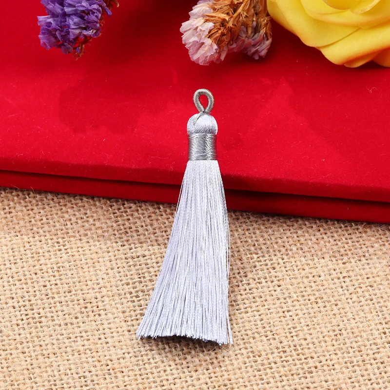 5-10 Stück 90mm Polyester-Seidenquasten Vertikale Quasten Dekoration Handwerk DIY Schmuck Heimdekoration Nähzubehör Vorhang-Accessoires – Detail 1