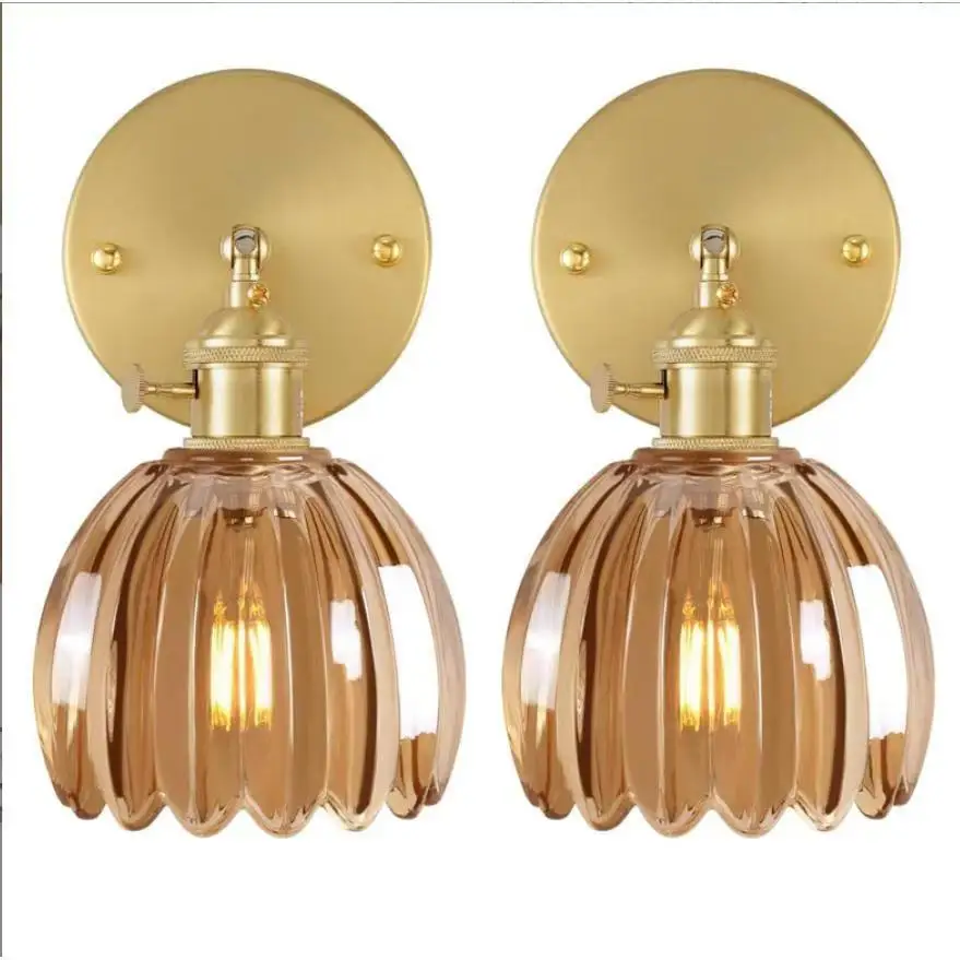 E27/E26 glass wall lamp Nordic hallway corridor bedside bathroom mirror front light fixture view 5