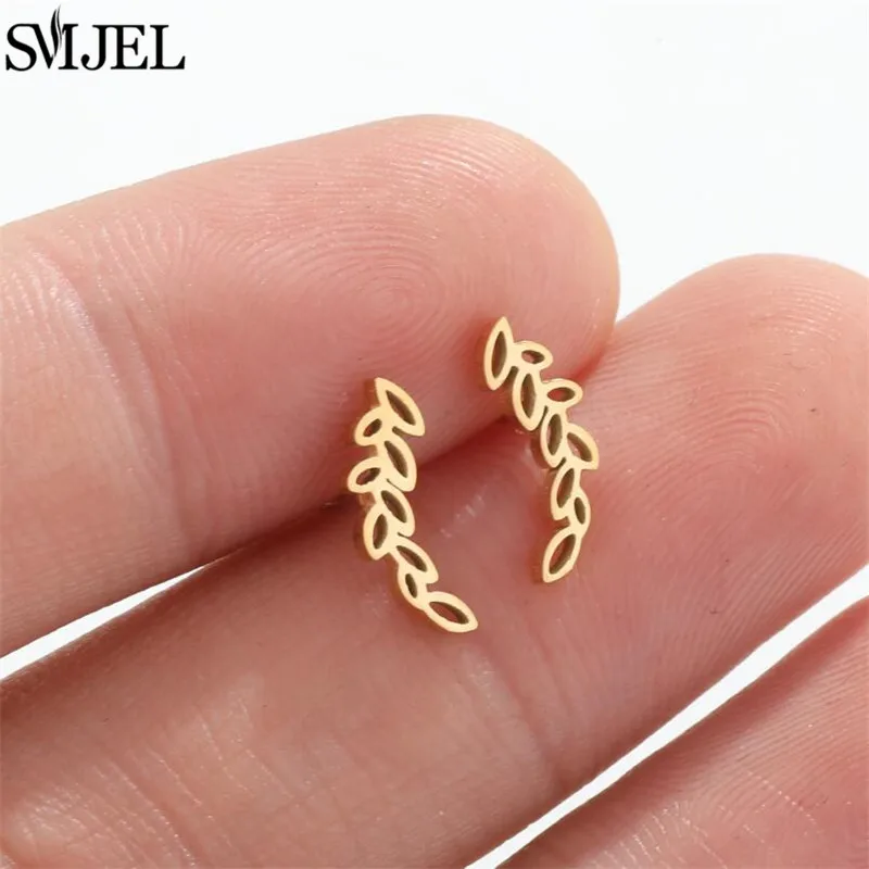 Mini Animal Stainless Steel Earrings for Women Girls Jewelry Cute Cat Rabbit Tiger Owl Lion Stud Earrings Vintage Pendientes