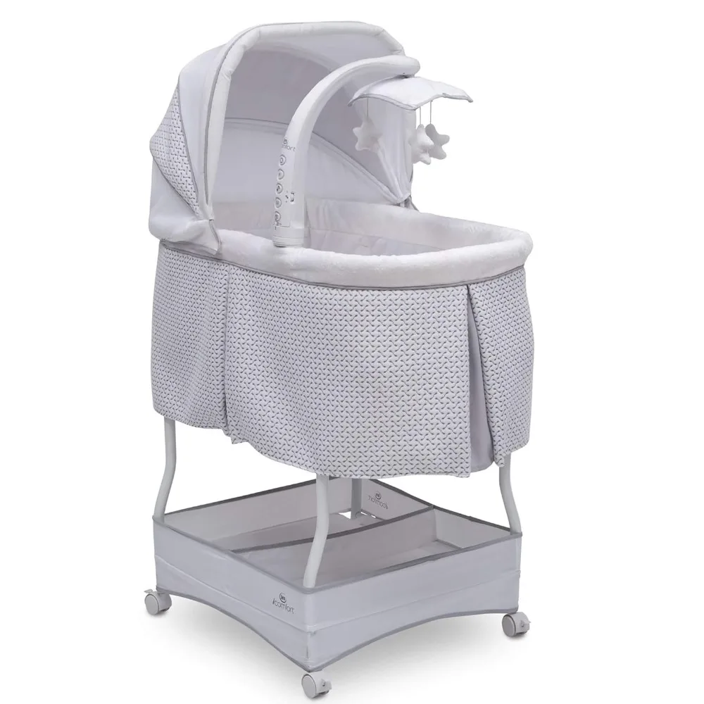 

Hands-Free Auto-Glide Bedside Bassinet - Portable Crib Features Silent