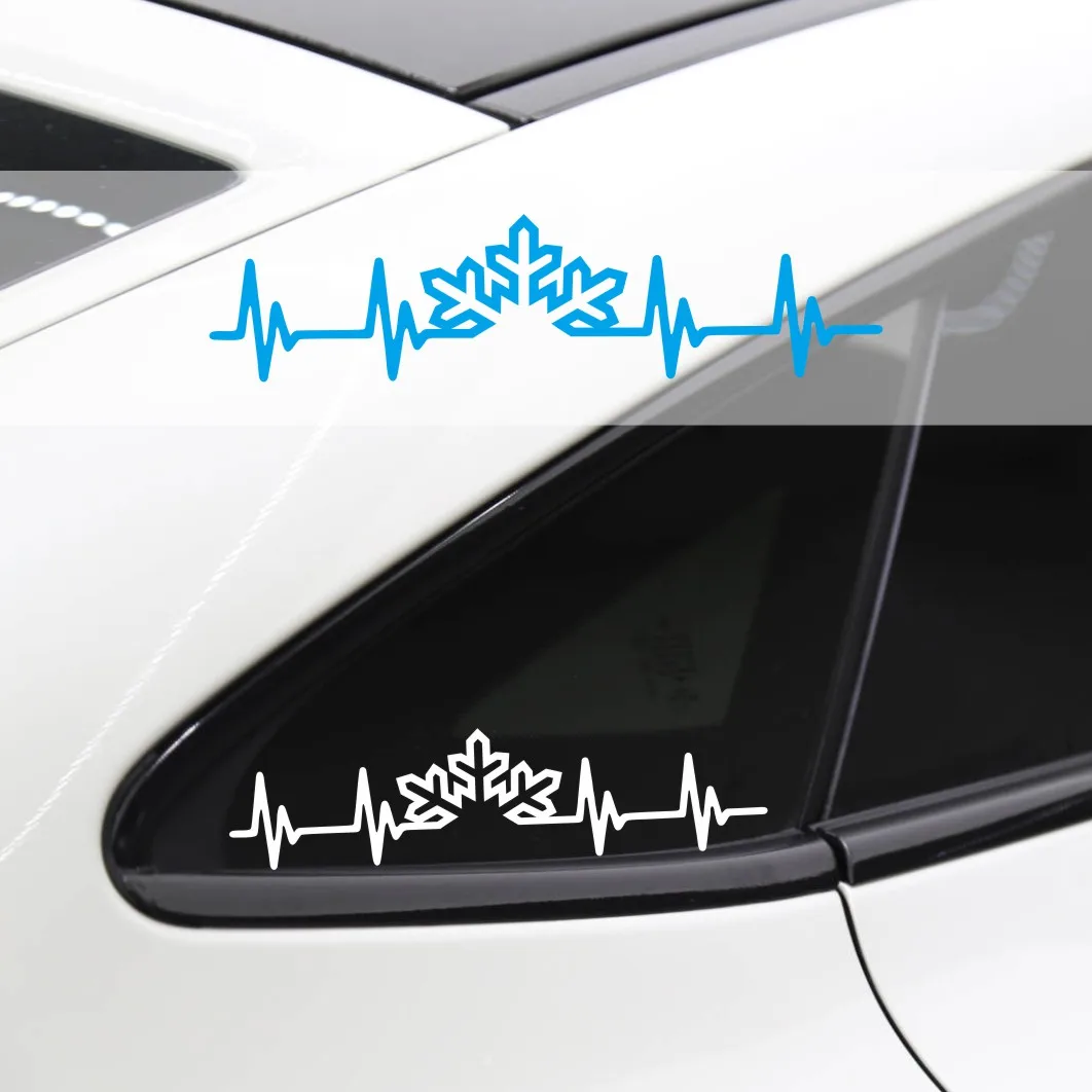 Snow heart electrocardiogram snowflake car snowboard decorative stickers waterproof stickers for the rear windshield motor #600