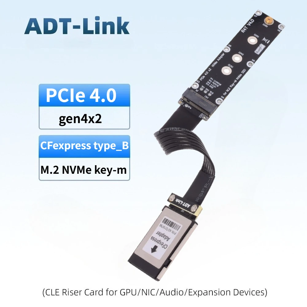 ADT Full Speed M.2 NVMe 2280 SSD to CFexpress Type-B PCIe 4.0 x2 Extension Cable Gen 4 for Xbox Memory Card Adapter SSD CN SN530