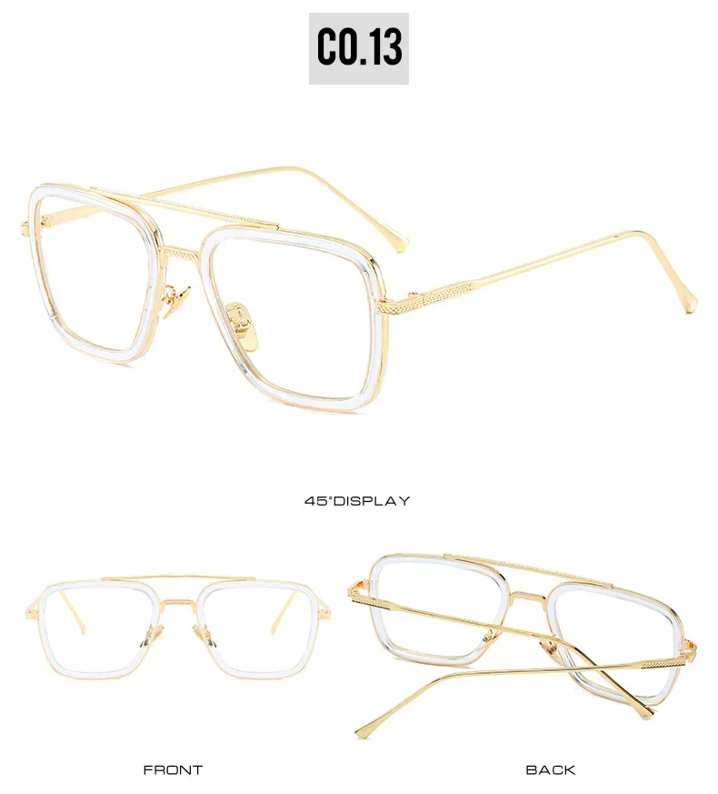 Sonnenbrille Fashion Square Rahmen Tony Stark Stil Frauen Sonnenbrille Männer Platz Marke Design Sonnenbrille Oculos Retro Männlich Eisen – Detail 21