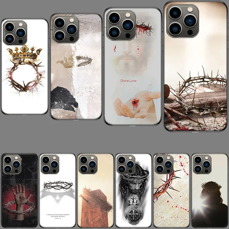 Jesus, The Crown of Thorns Phone Case For Apple Iphone 15+ 14 Plus 16 Pro Max 12 13 Mini 11 Pro X XS Max XR Cover Shell Coque