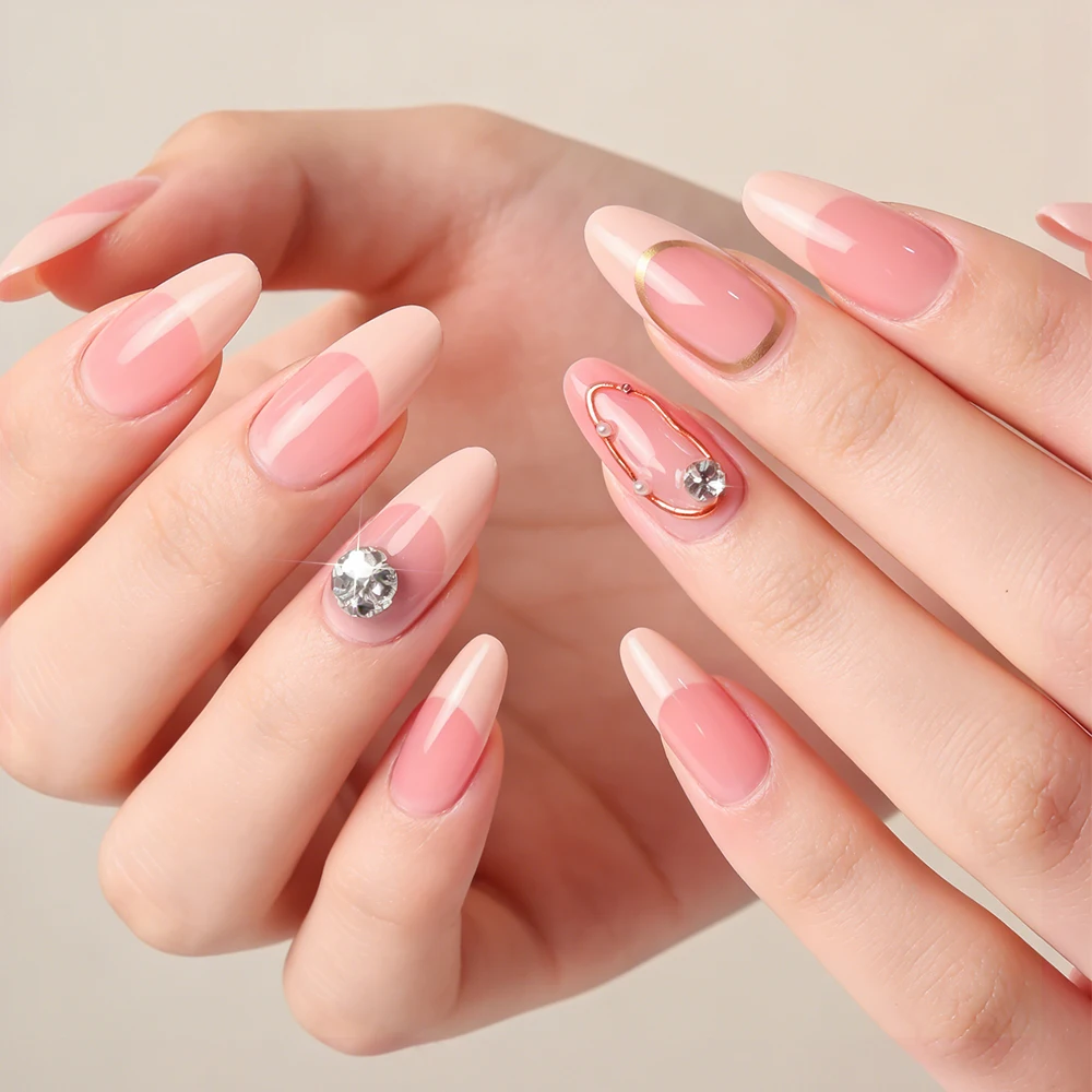 24 Stücke Retro Blume Lange Sarg Französisch Künstliche Nägel Kaviar Perle Floral Gold Hohl Design Drücken Sie Auf Nagelspitzen Y2k Acryl Falsche Nagel