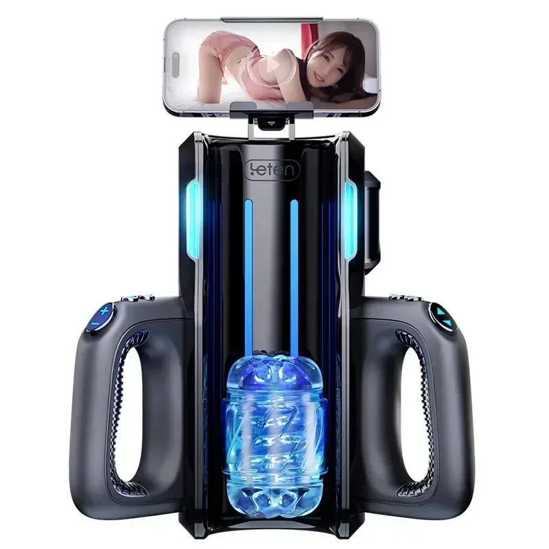 Leten THRUSTING-PRO High Telescopic Male Masturbator Cup Automatic Vagina Phone Holder Machine Sex Toys for Men Adults 18