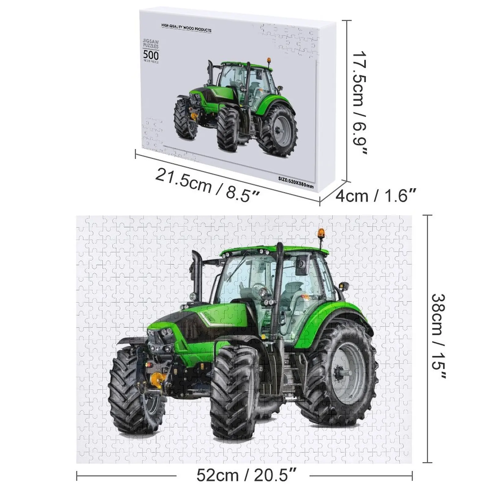 Rompecabezas de tractor moderno, rompecabezas de anime con nombre personalizado