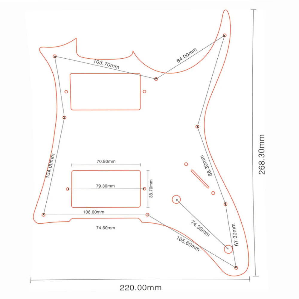 Pleroo Custom Guitar Parts - For MIJ Ibanez GRX20 Outline Guitar Pickguard Humbucker Pickup Scratch Plate