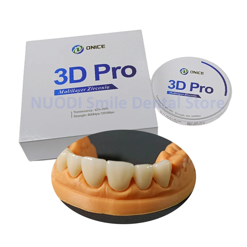 ONICE 3D Pro Multilayer Dental Zirconia Blocks Dental Lab A1 A2 A3 CAD CAM Multi-layered Pre-Shade Zirconium Blank Zirkon Disk