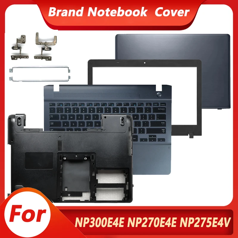 Novo caso para np300e4e np270e4v np275e4v np270e4e np300e4e lcd capa traseira moldura frontal dobradiças suporte preto habitação capa caso 14"