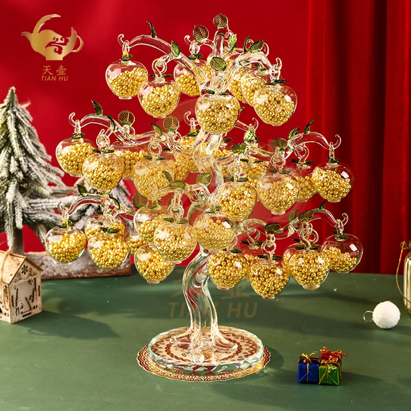 Crystal Apple Tree Tips for Financial Security and Home Furnishings