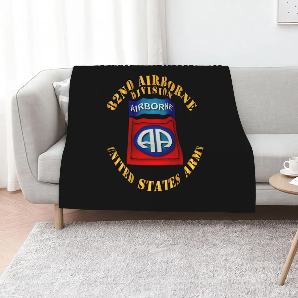 Army - 82nd Airborne Division - SSI - Ver 2 Throw Blanket Quilt Designers Luxury Throw For Sofa Thin Blankets
