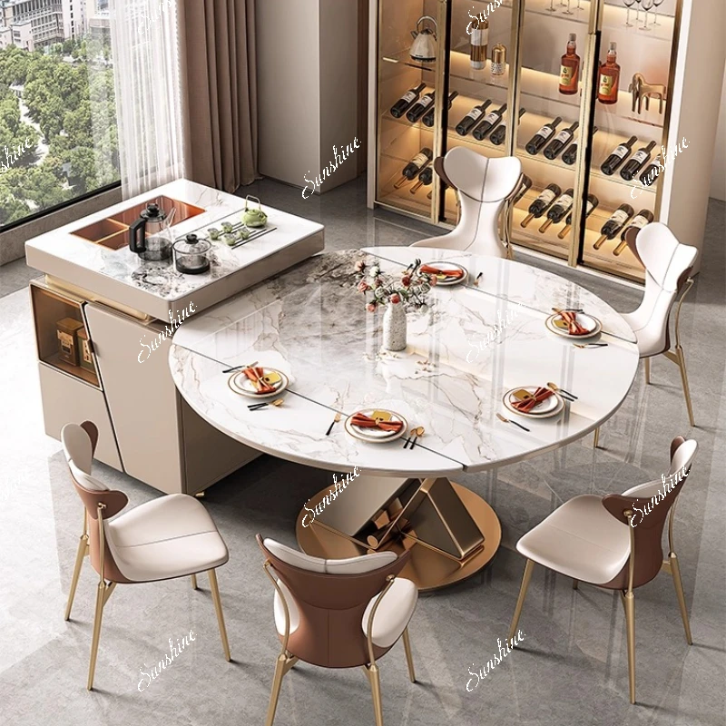 

Island table household small apartment modern simple high-end restaurant multi-functional and retractable