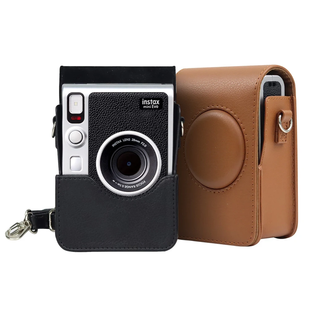 Funda Fujifilm Instax Mini EVO – Estuche de cuero protector con correa