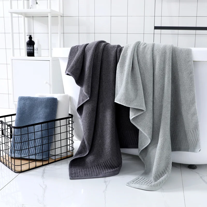 Cotton Plain Bath Towel Home Adult 70x140cm Thick Soft Absorbent Hotel Spa Towel Household Face Towel Free Shipping