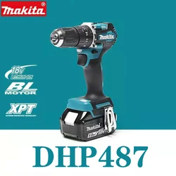 MAKITA DHP487 akumulatorowa wiertarka udarowa 18V LXT silnik bezszczotkowy kompaktowy młot udarowy wkrętarka akumulatorowa elektronarzędzia DHP487