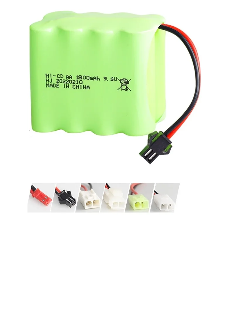 9.6 v 1800 mah NiCD แบตเตอรี่สําหรับของเล่น Rc รถถังรถไฟหุ่นยนต์เรือปืน AA 1800 mah 9.6 v แบตเตอรี่ Pack 1 ชิ้น