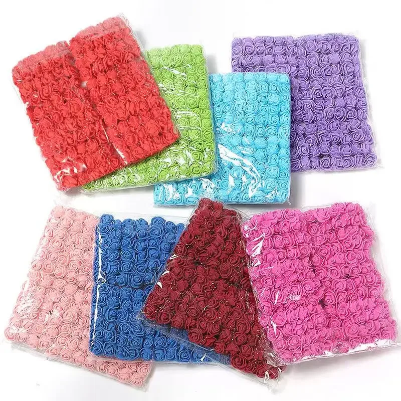 

Foam Rose Flower Bouquet 144pcs 2cm Artificial Roses Wedding Flowers Decor Bridal Hair Clips Headbands Gifts
