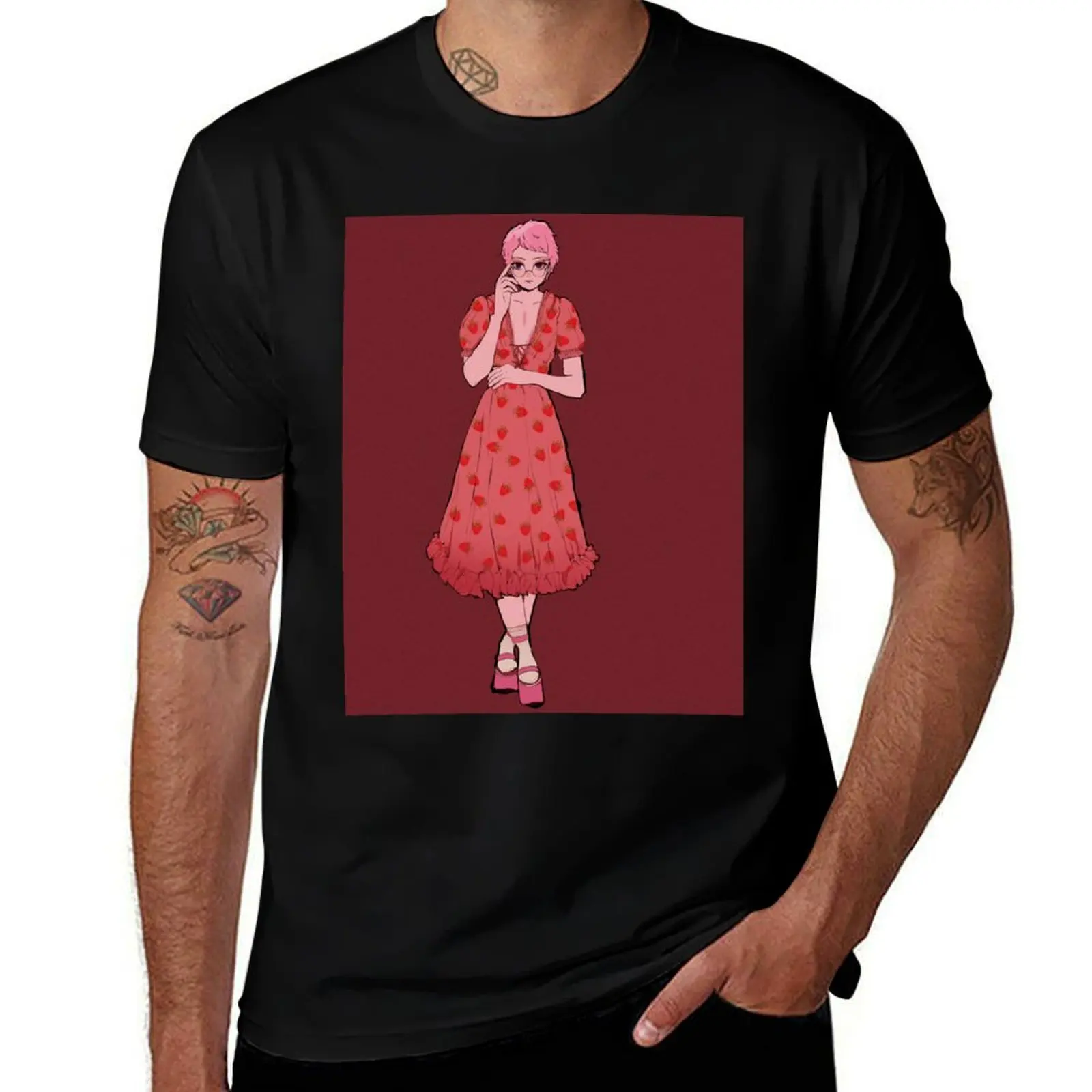 

Strawberry dress shu!!! T-Shirt High Elasticity Sports Tee Shirt