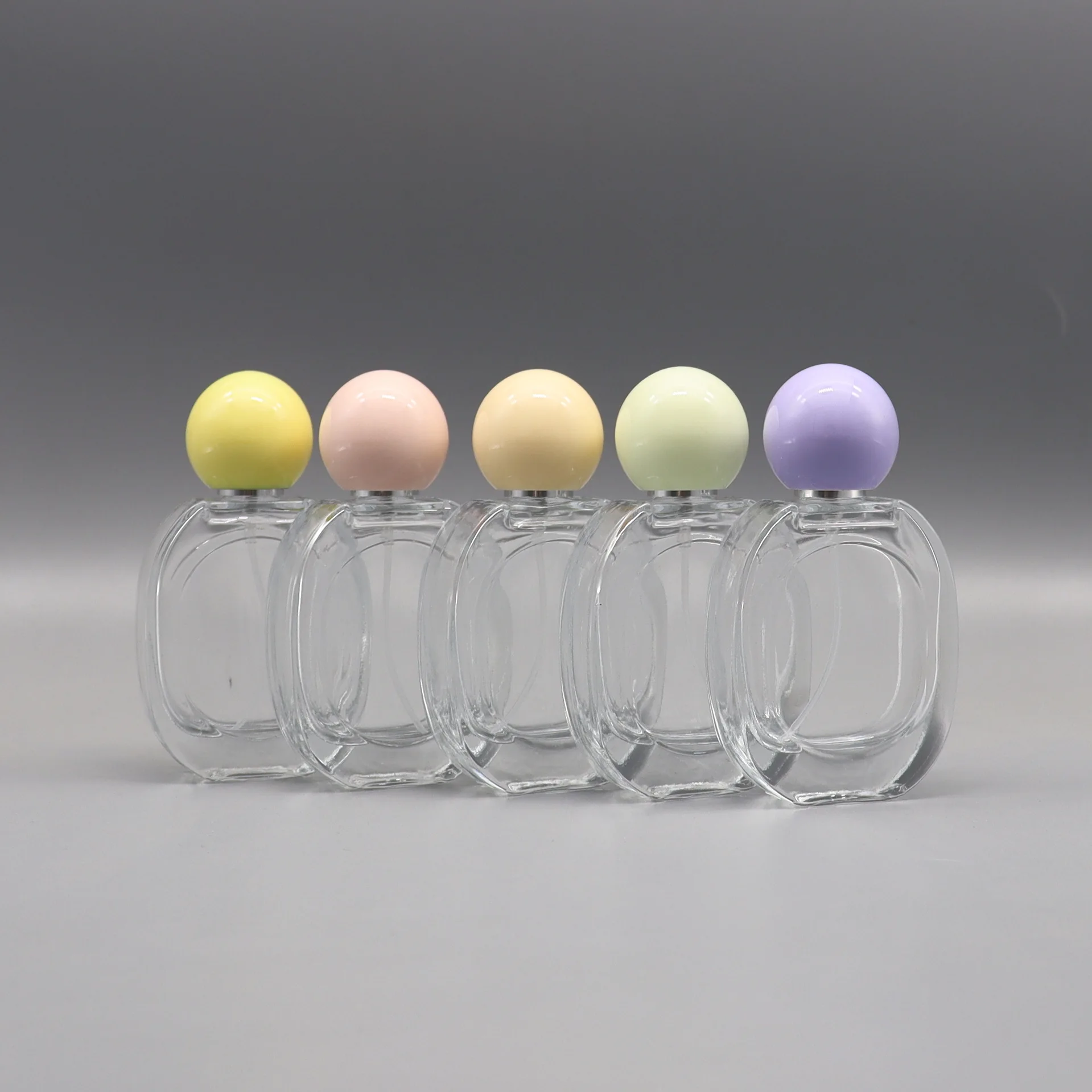 30ml Oval Premium Glass Spray Bottle, Colored Round Cap Portable Refillable Perfume Atomizer