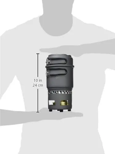 Lightweight 5-Piece Trekking Cook Set with Adjustable Alcohol Burner Stove for Camping