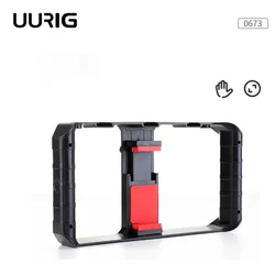 UURIG-U Rig Pro Smartphone Video Rig, Hand Grip Filmmaking Case, Estabilizador de Vídeo Telefone, Tripé Portátil para iPhone, Android