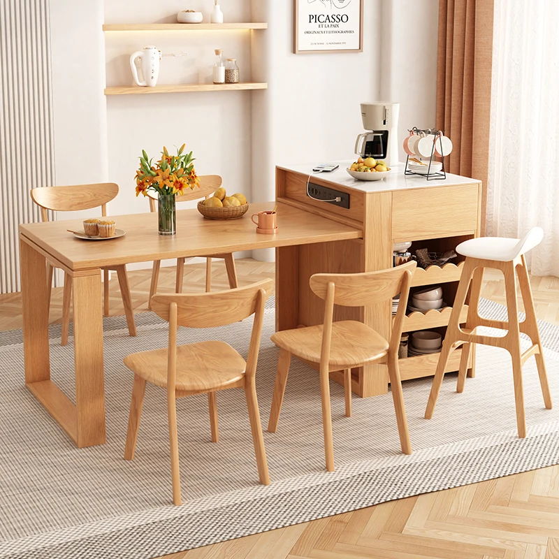 

#For Modern Small Apartment Storage Side Cabinet Retractable Folding Dining Table Wooden Table*