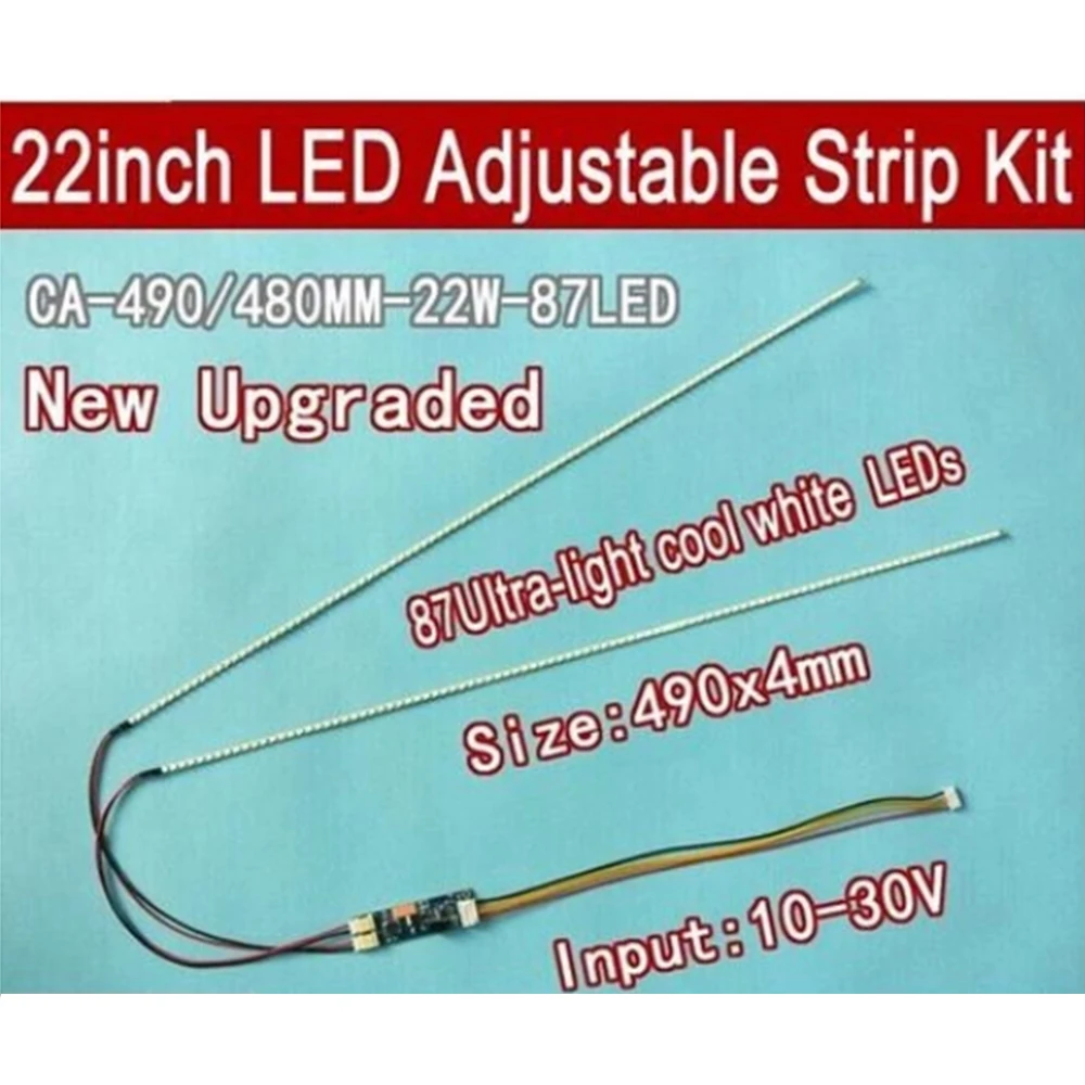 

5piece/lot NEW 490mm LED Backlight Strip Light Kit DC 10-30V 22 Inch CCFL LCD Screen To LED Monitor Module