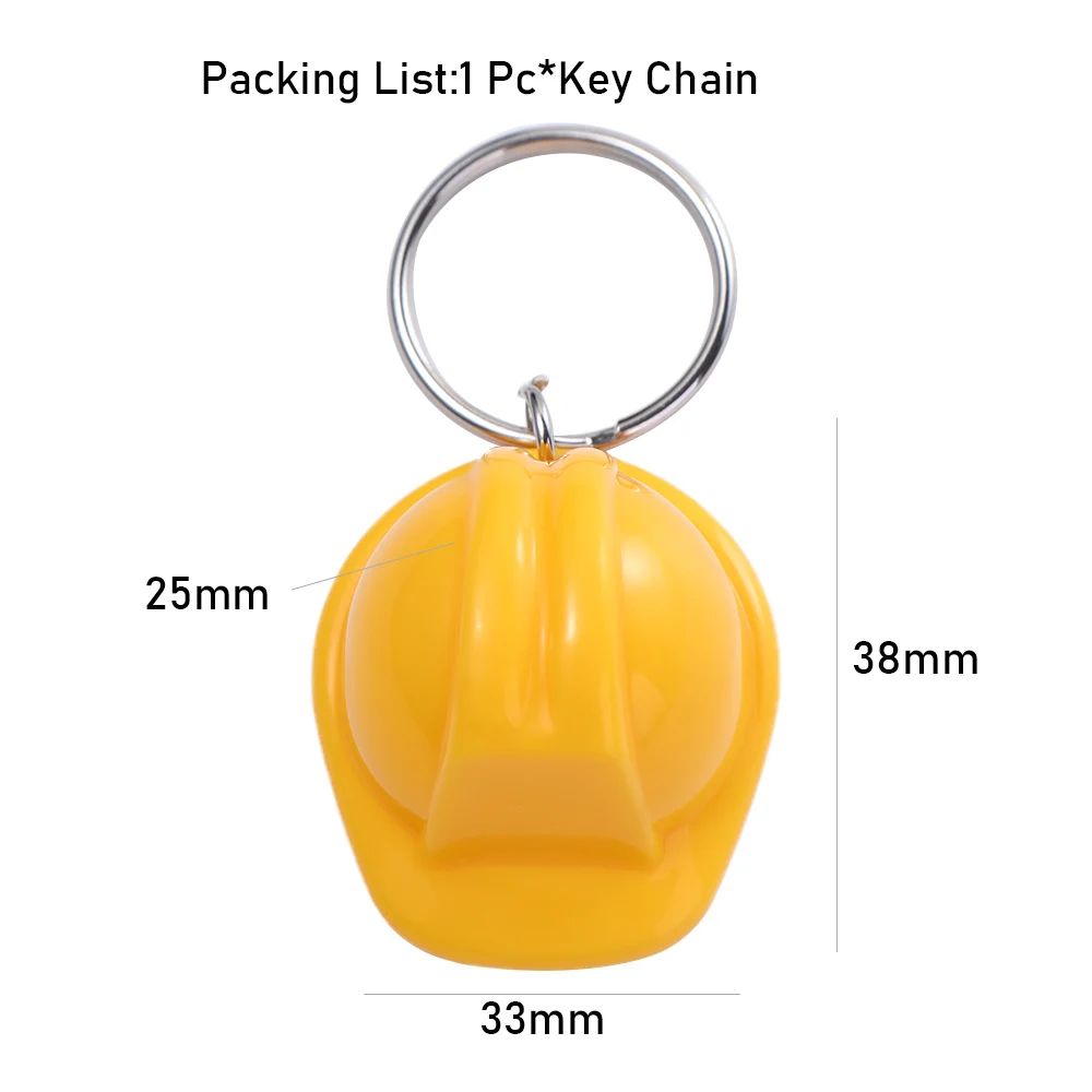 Plastic Mini Safety Helmet Keychain Creative Hard Hat Keychain Men and Women Fashion Small Pendant Bag Charms