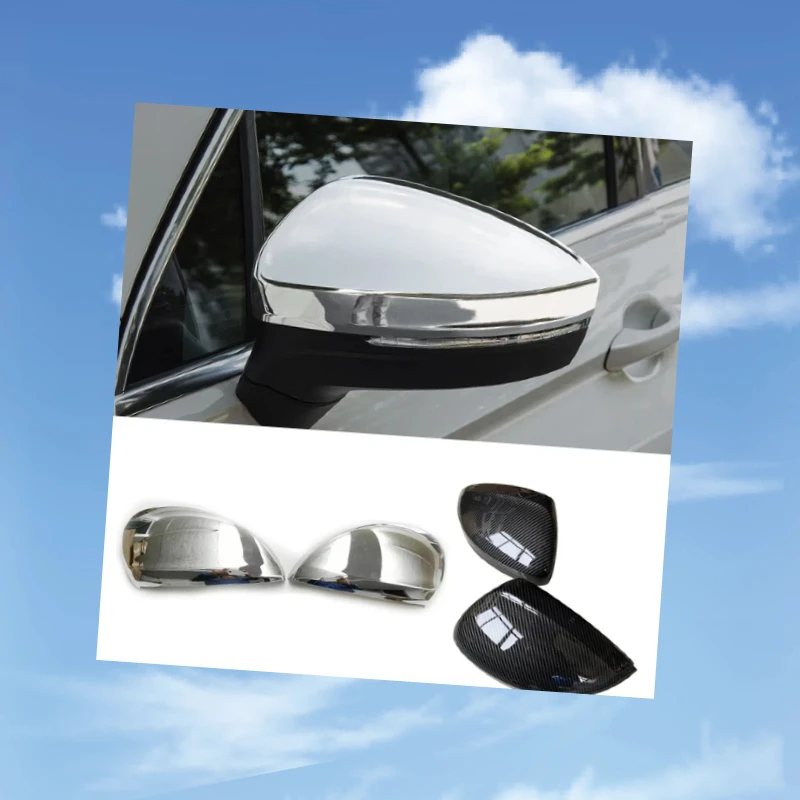 

For Tiguan mk2 2016 2017 2018 ABS Carbon fibre Car rearview mirror cover Cover Trim Car Styling Accessories 2pcs