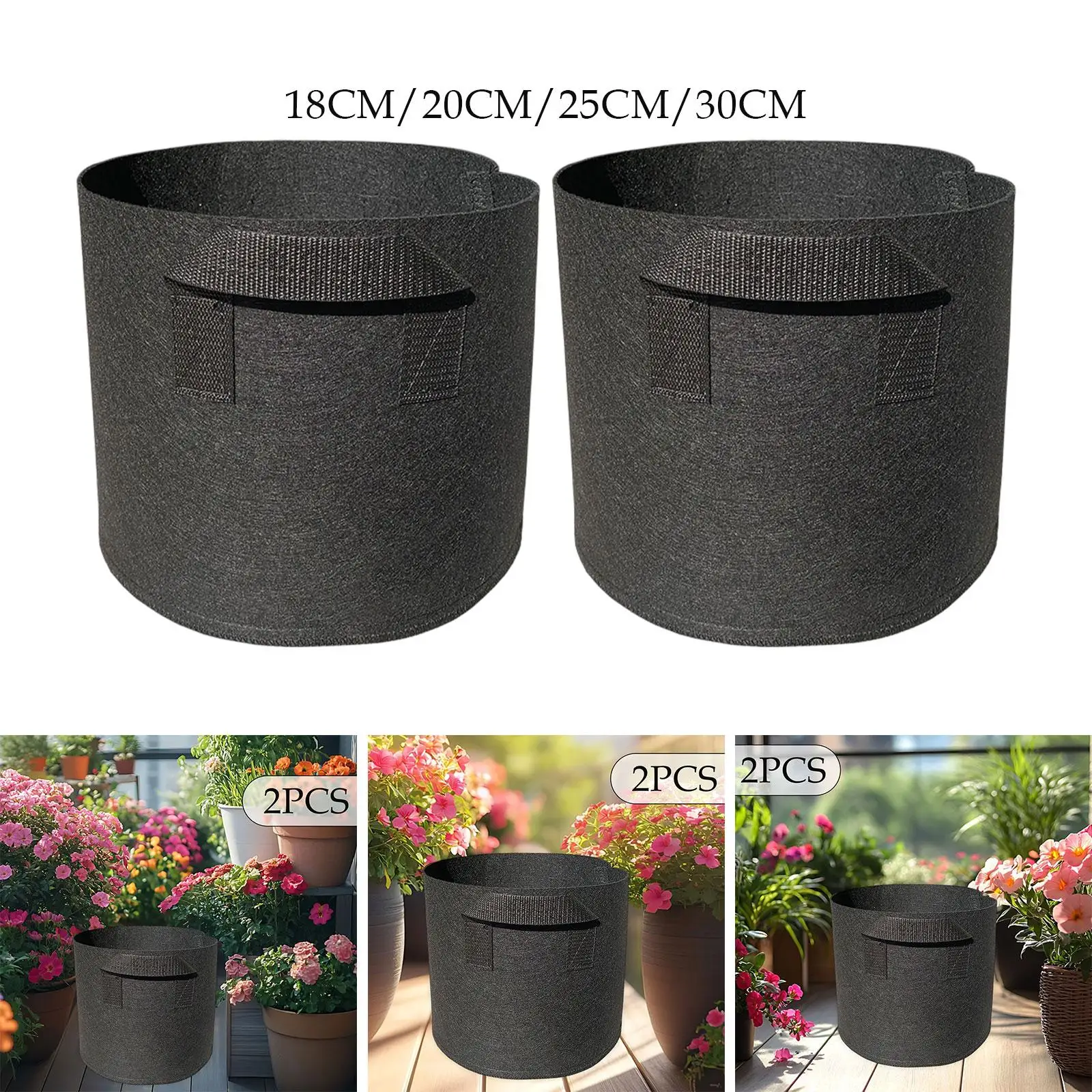 

2 Pieces Plant Cultivation Bag Thick Unwoven Fabric Plant Pot Garden Outdoor