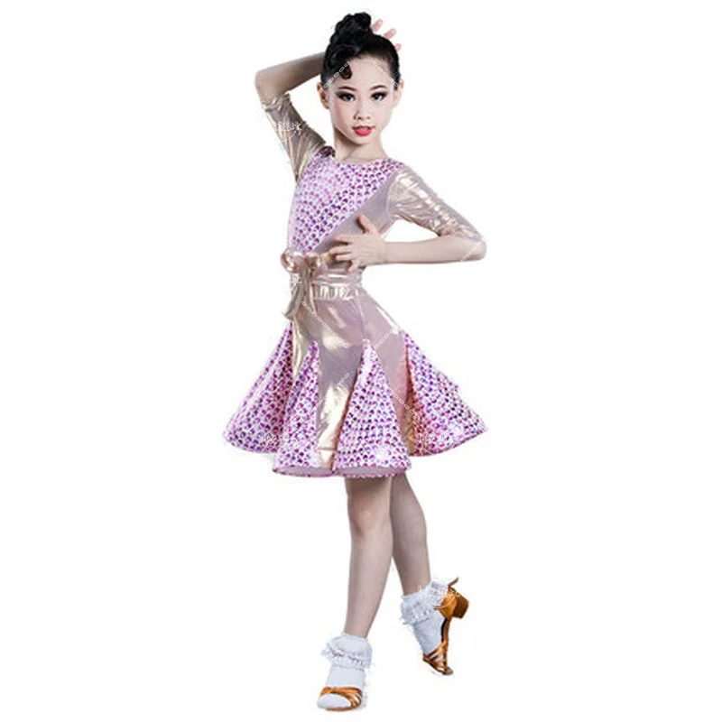 High quality rumba samba denim latina dance clothing professional girls practice competition performance gilding dance clothes