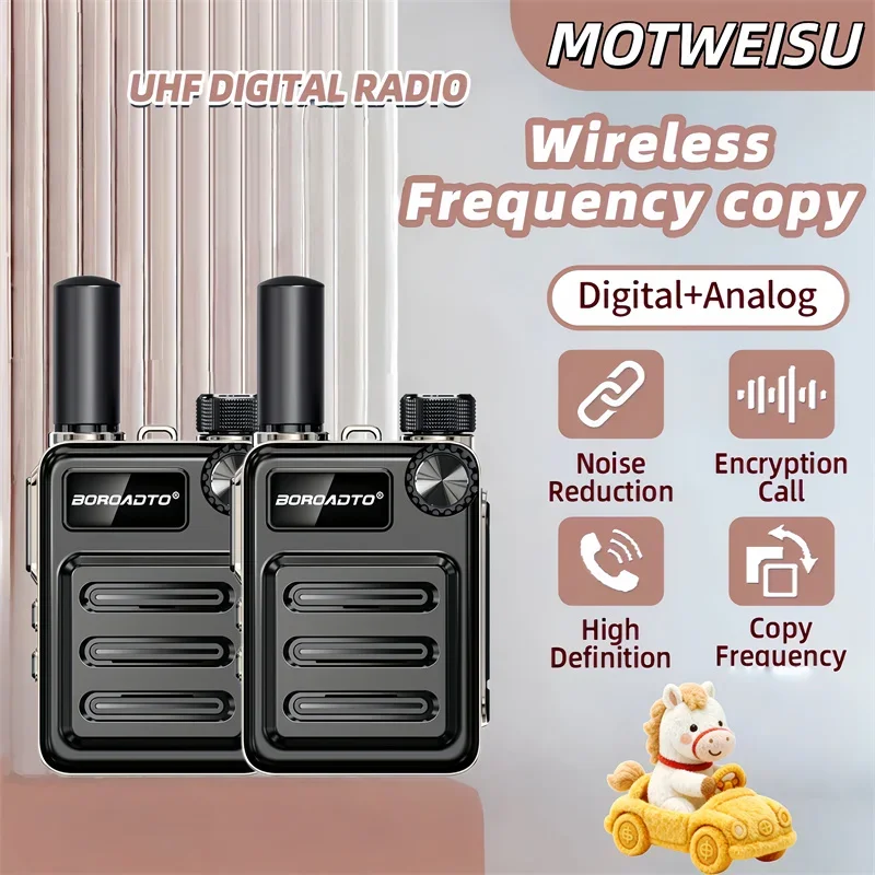 Mini Walkie Talkie 5W UHF 400-470MHz 16CH Two Way Radio One Key Frequency Matching Long Standby Portable Handheld Transceiver