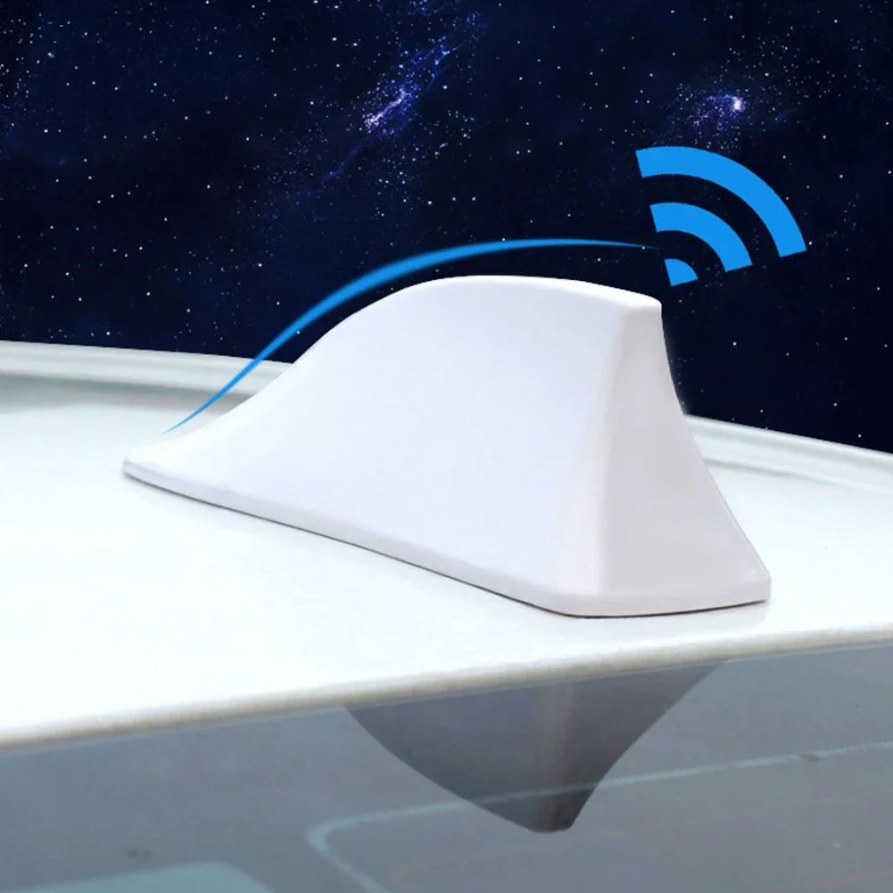 هوائي قرش Aileron de Signal FM Universel pour voiture، إشارة راديو FM ذاتية اللصق للسيارة، هوائي زعانف القرش المزخرف