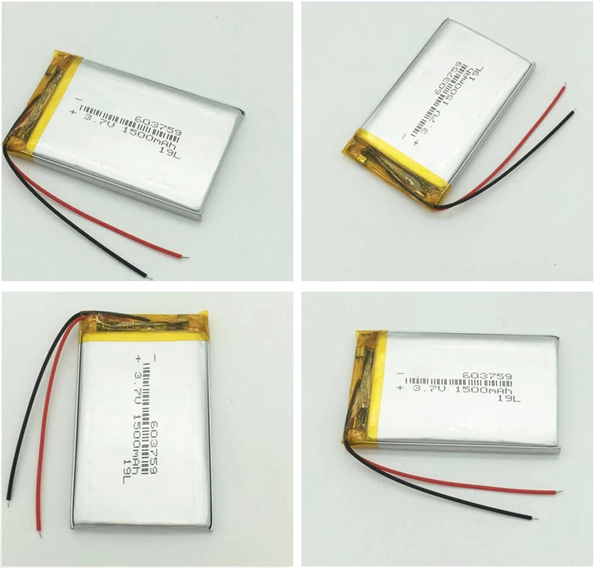 603759 1500mah 3.7V Lithium Polymer Battery For Car Recorder Digital Photo Frame Game Player Rechargeable Li-polymer Batteries