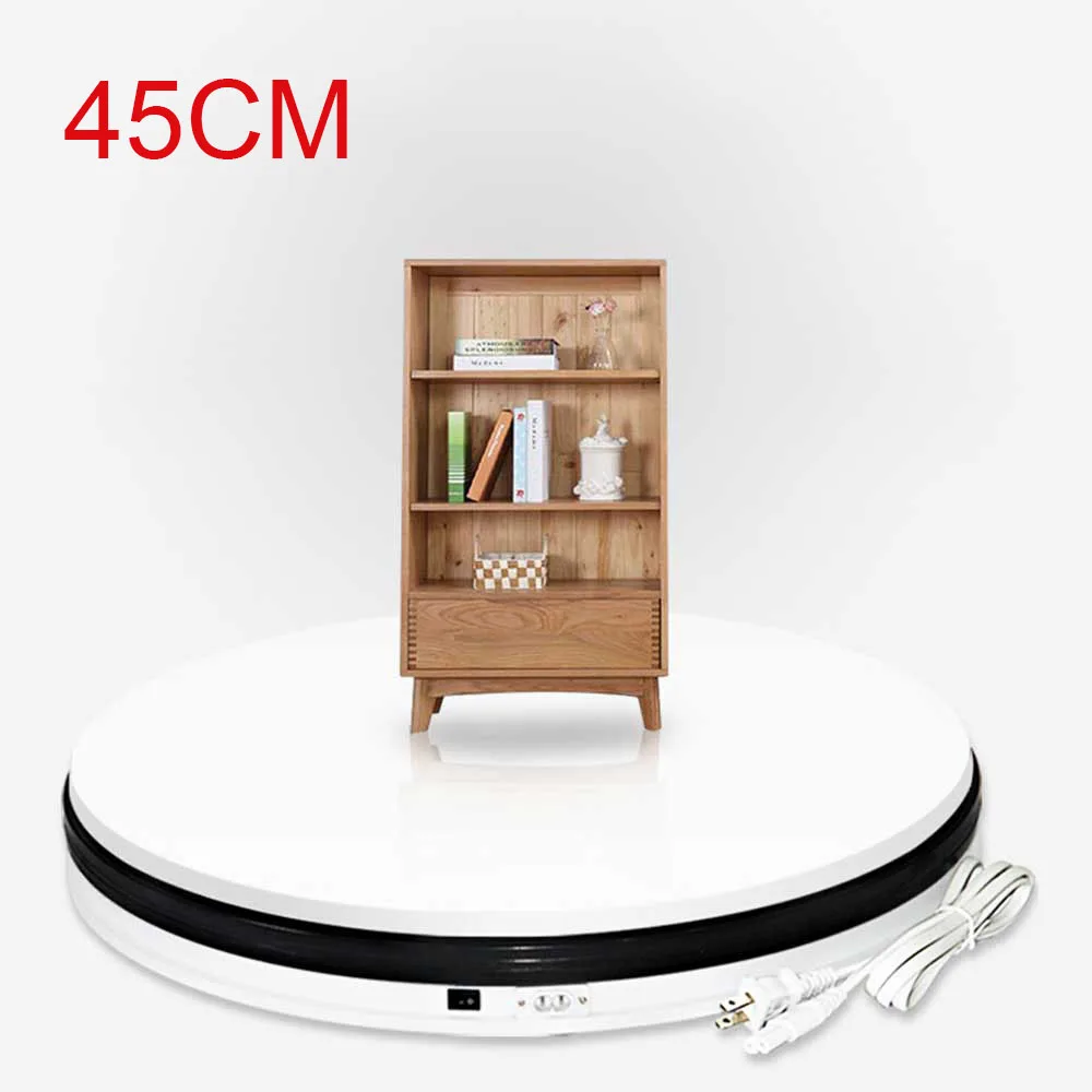 

45CM Electric Rotating Display Stand Mirror 360 Degree Turntable Jewelry Holder Battery/USB Power for Photography Shooting