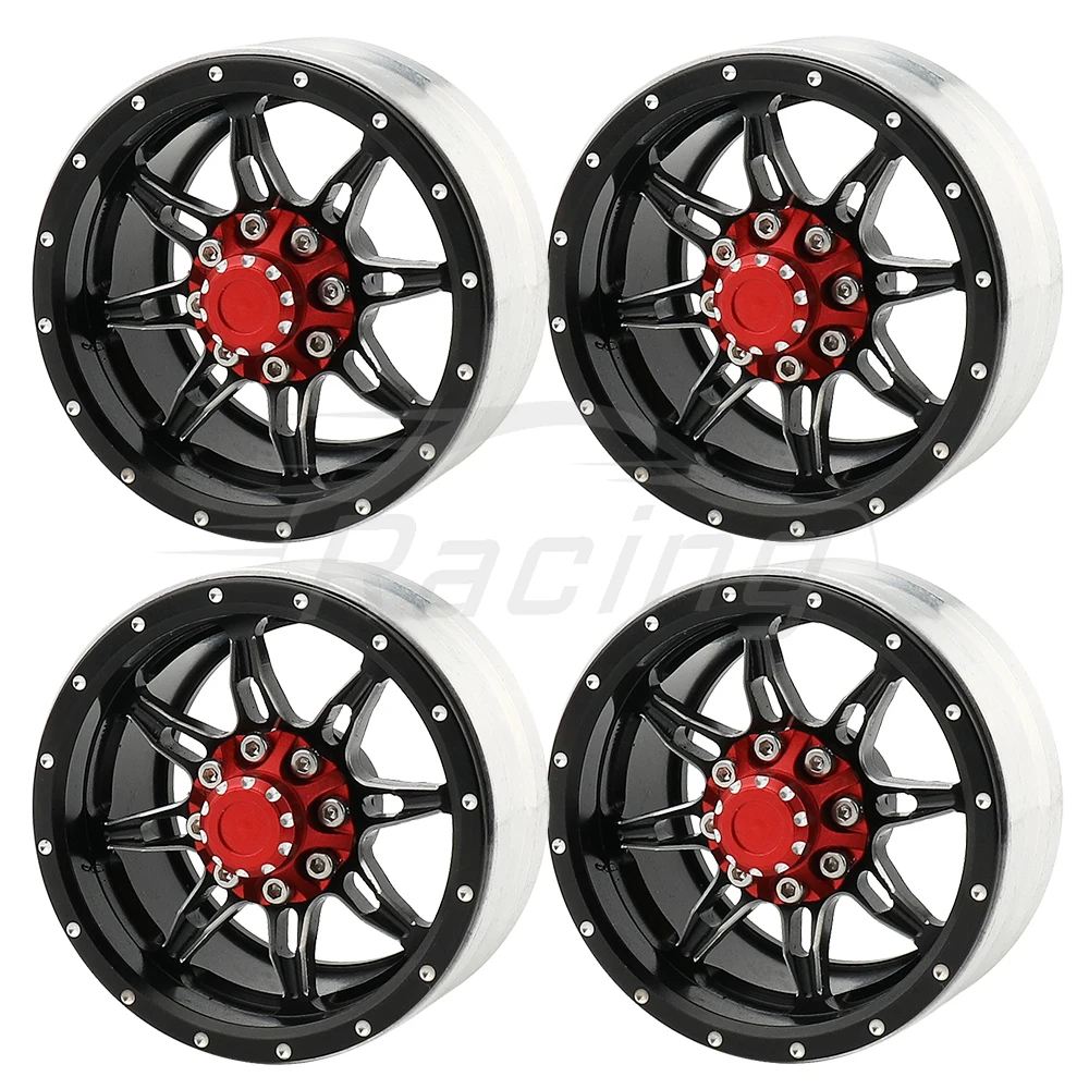 1.9 inch Metal Beadlock Wheel Rims Hubs for Axial SCX10 Tamiya CC01 1/10 RC Rock Climbing Car Crawler Model Upgrade Replace Part