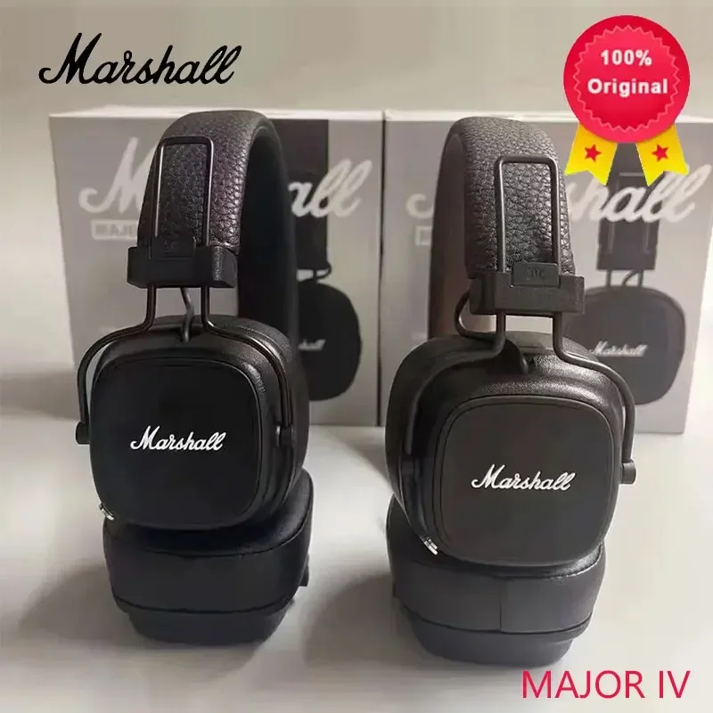 

Беспроводные наушники Marshall Major IV с Bluetooth, шумоподавлением, Hi-Fi звуком, складной конструкцией и съемным кабелем