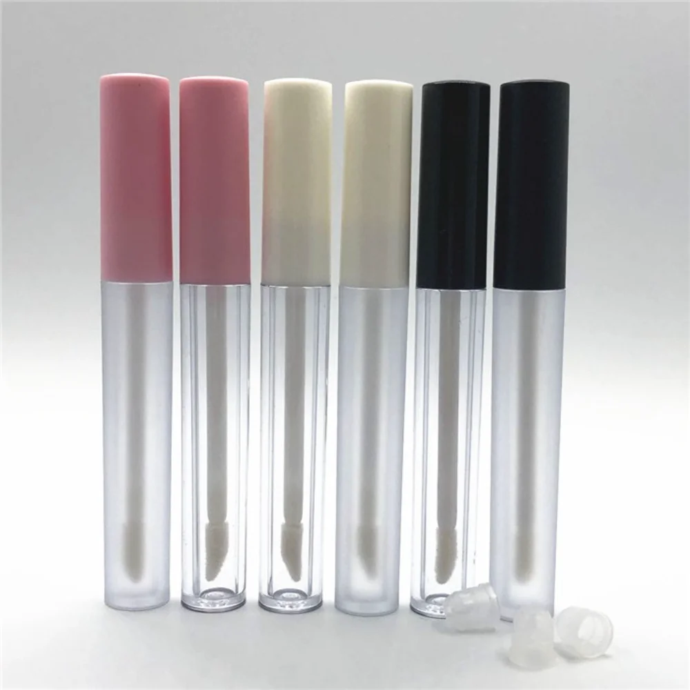 2.5ml White Pink Lip Gloss Tube Empty Refillable Lip Balm Bottle Clear Plastic Lip Gloss Container With Plugs For Diy Makeup