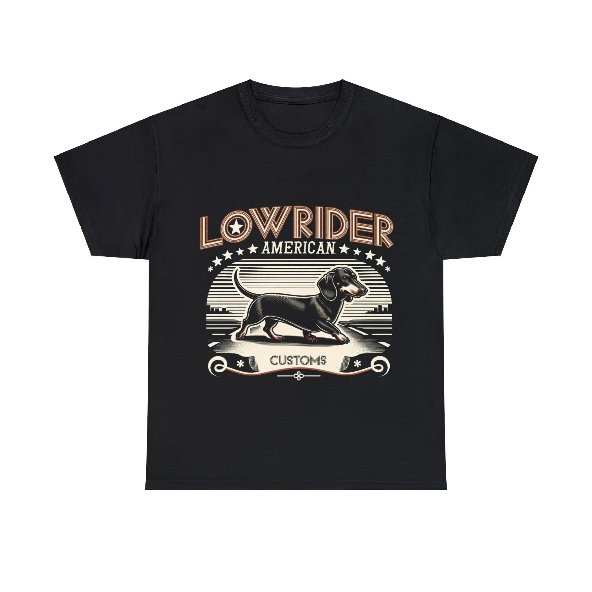 American Lowrider Dachshund Tee Custom Retro-styled Dog