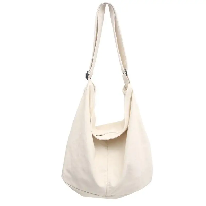 

Crossbody, college student class bag, dual-use solid color canvas bag, women's large capacity shoulder bag bag basket