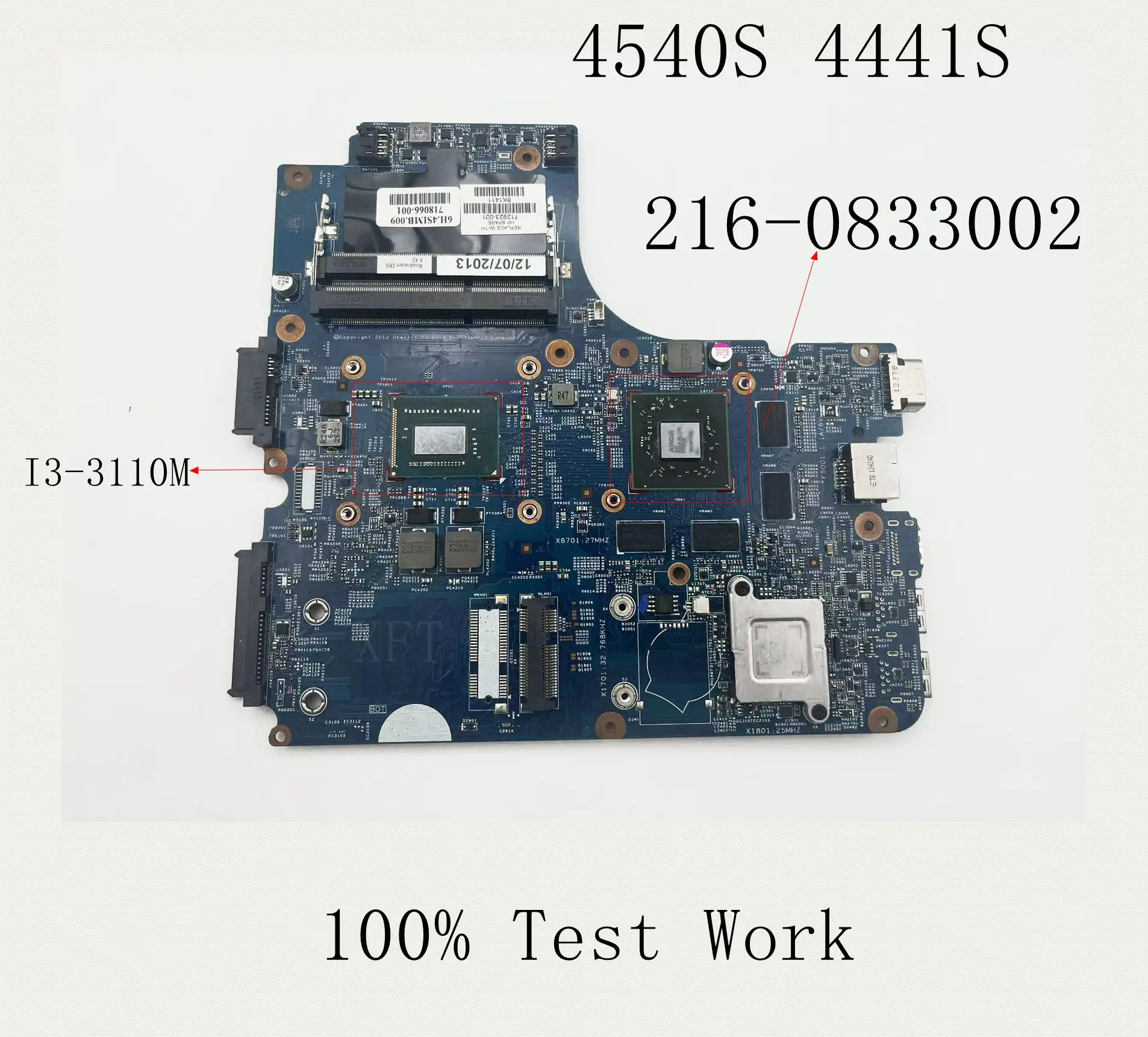 

For HP ProBook 4540S 4441S Notebook Motherboard I3-3110M DDR3 216-0833002 7650M/1GB 712923-001 100% Test Works Properly