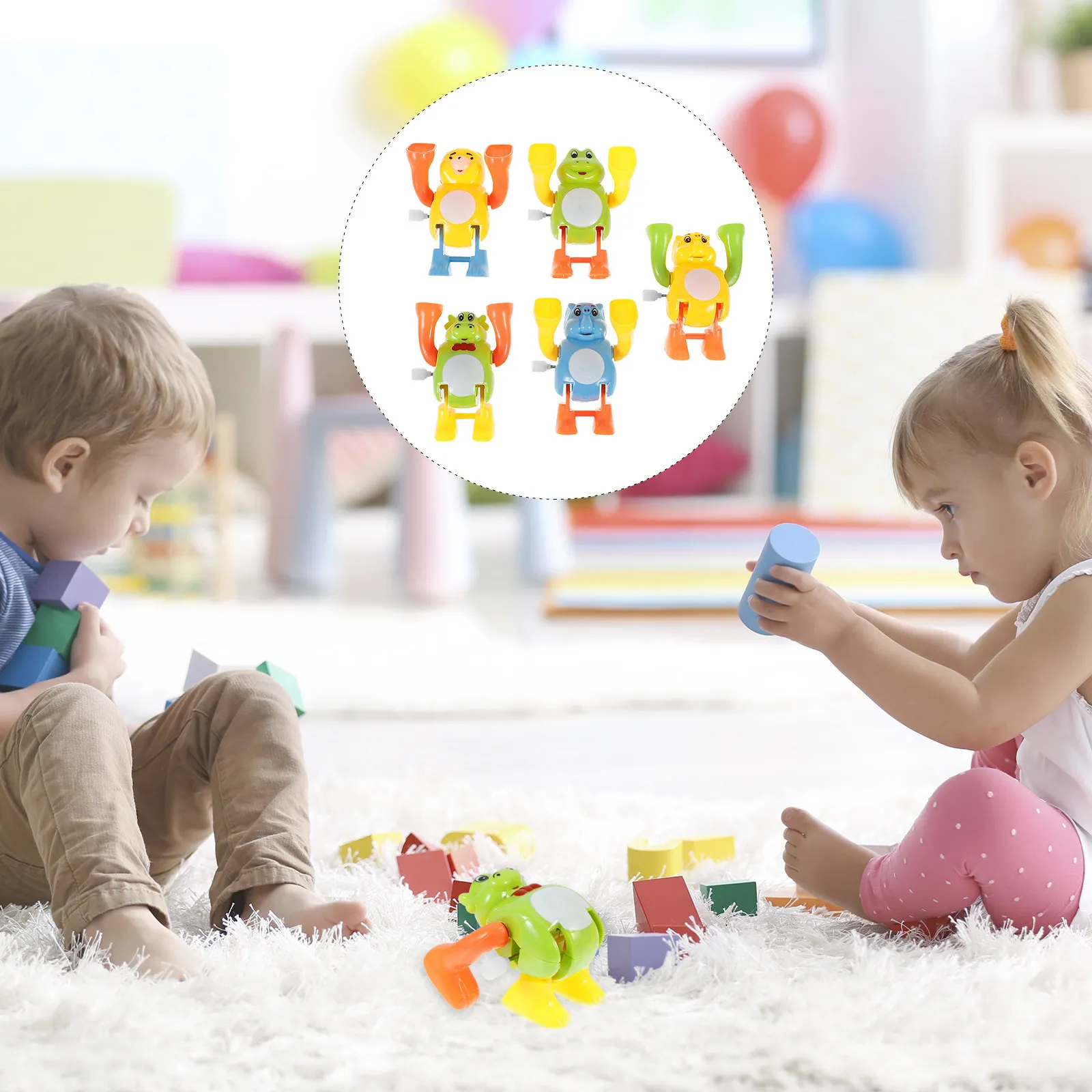 

5Pcs Funny Shaped Wind-Up Somersault Flip Playthings Random Style Exciting Game for Parties Wind-Up Playthings
