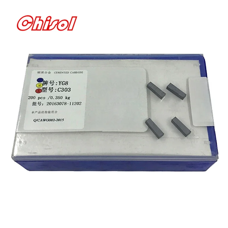 200pcs/box C303 YT5 YW2 YW1 YT15 YT14 YG6 YG8 Carbide Welding Inserts Cutter Cutting Tool Welding Tips