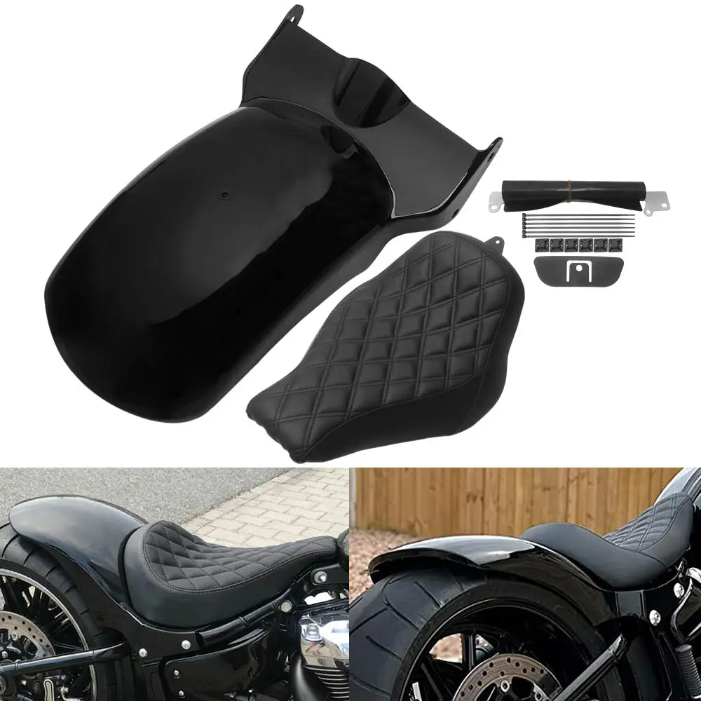 

Motorcycle Rear Fender And Solo Seat For Harley Davidson Softail Breakout Fxbr Fxbrs Fat Boy Flfb Flfbs 2018-2026 Vivid Black