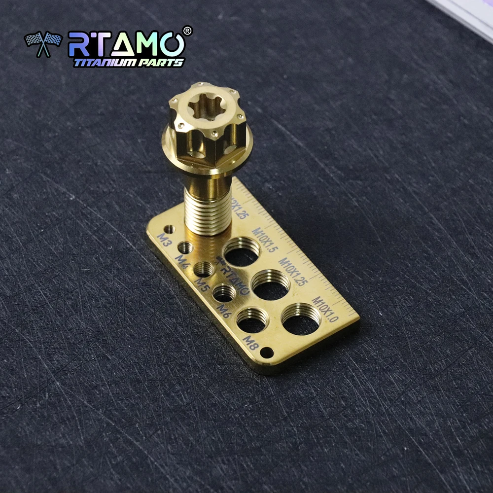 RTAMO Titanium Measure Ruler for Bolt Screws Measuring